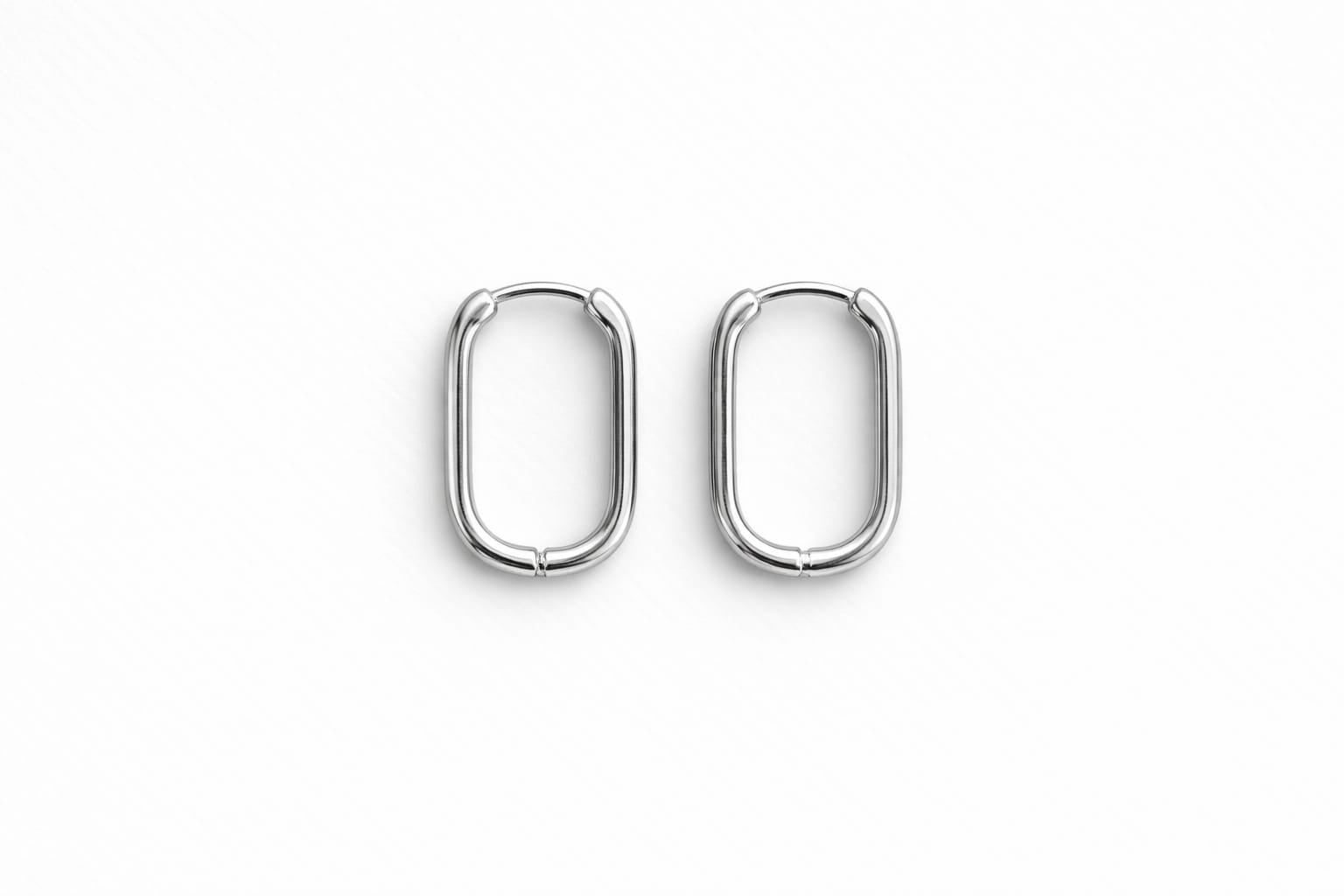 Créoles ovales argent