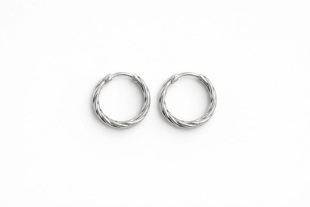 Créoles torsadées argent