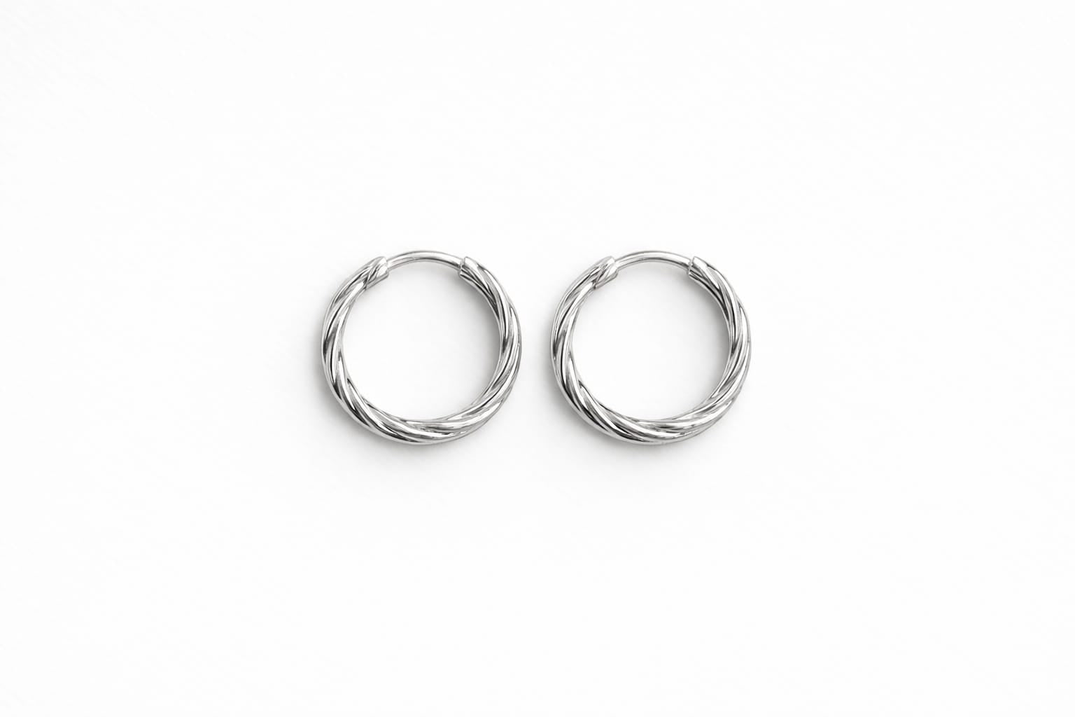 Créoles torsadées argent