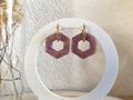 Pampilles Hexagone marbre violet or
