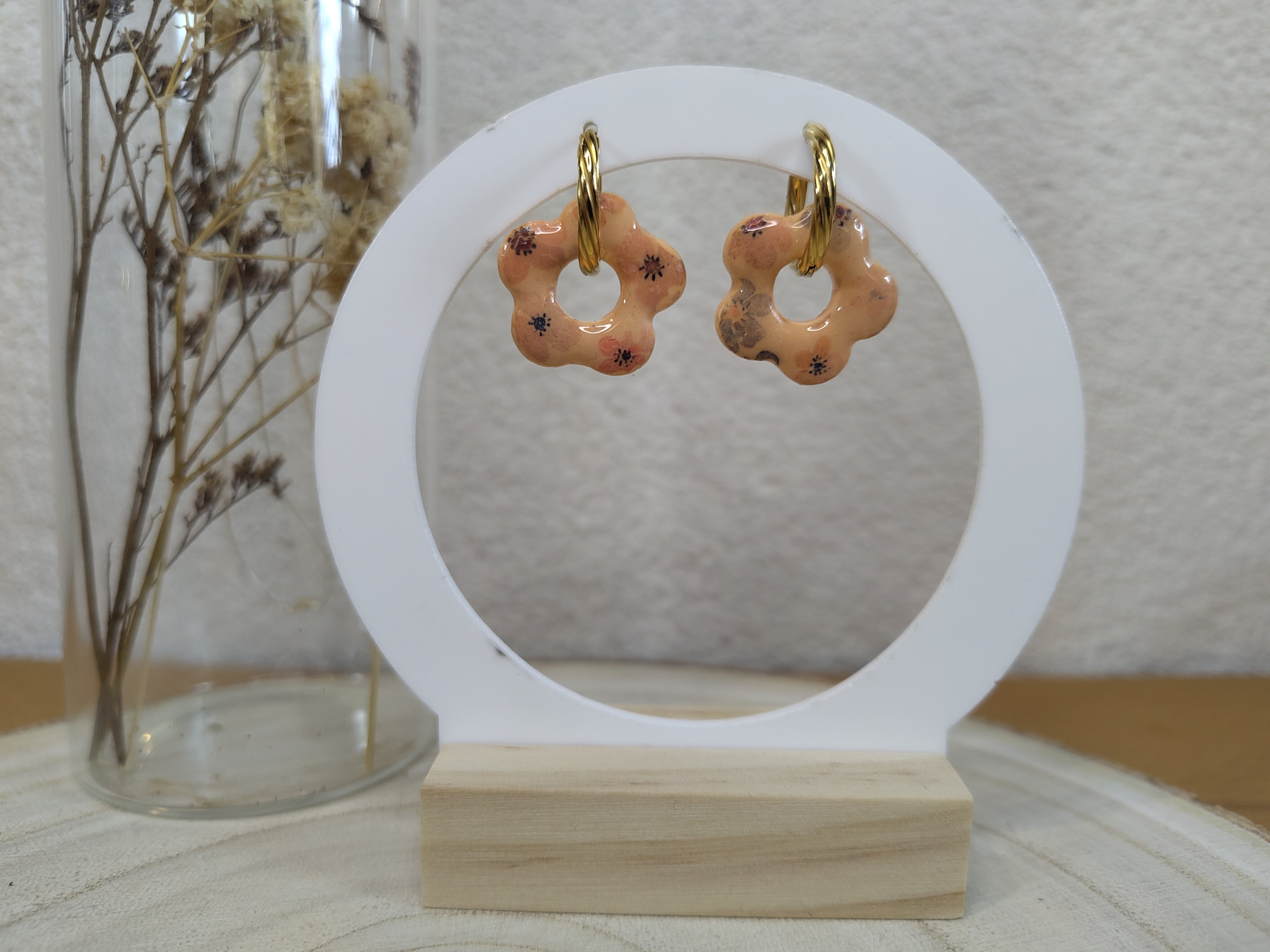 Pampilles Josia saumonée fleuries