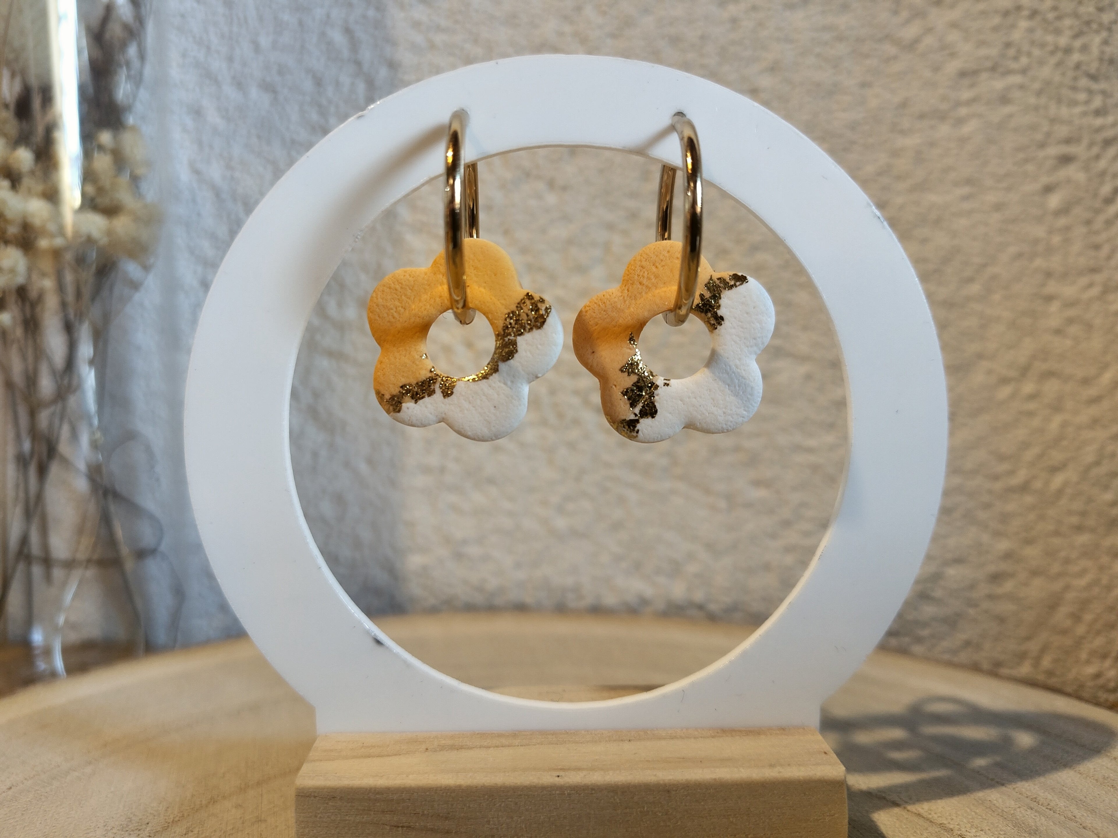 Pampilles grandes Velya Mat blanc orange